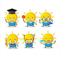 School student of lamp ideas cartoon character with various expressions vector