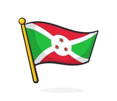 dibujos animados ilustración de bandera de Burundi vector