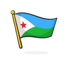 Cartoon illustration of flag of Djibouti vector