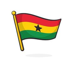 Cartoon illustration of flag of Ghana vector