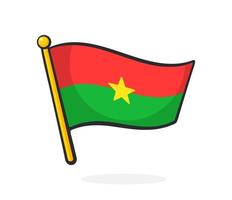 dibujos animados ilustración de bandera de burkina faso vector