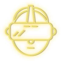 Retro style yellow neon vector icon terminator, smart yellow neon icon.