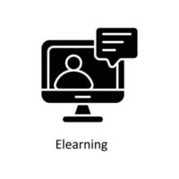 E learning Vector  Solid Icons. Simple stock illustration stock