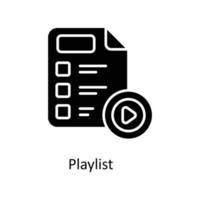 Playlist Vector  Solid Icons. Simple stock illustration stock