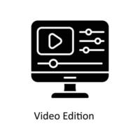 Video Edition Vector  Solid Icons. Simple stock illustration stock