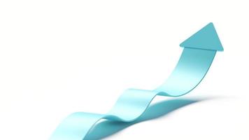 Growth of business concept. Aqua blue arrow line up. 3d rendering photo