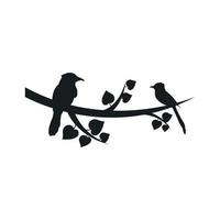 Birds icon vector. birds on a branch illustration sign. fly symbol. animals logo. vector
