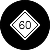 60 Speed Limit Vector Icon Style