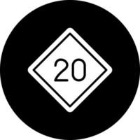 20 Speed Limit Vector Icon Style