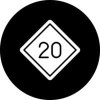 20 Speed Limit Vector Icon Style