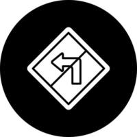 No Left Turn Vector Icon Style