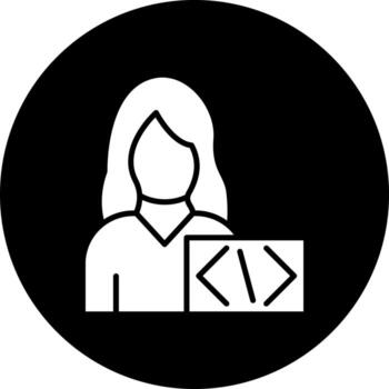 descifrador mujer vector icono estilo