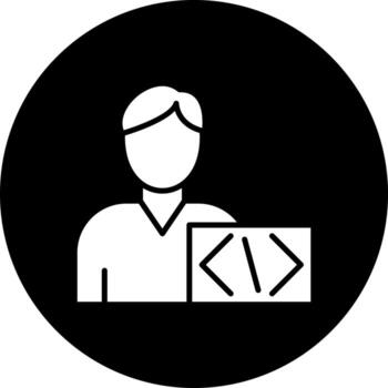 Coder Man Vector Icon Style