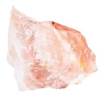 raw crystal of rose quartz gemstone isolated photo