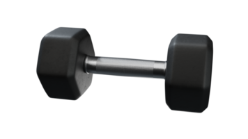 Black rubber dumbbells with perforated handle png