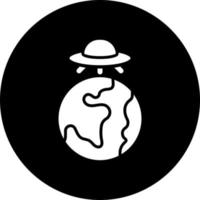 UFO Earth Vector Icon Style