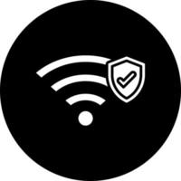 Wifi seguridad vector icono estilo