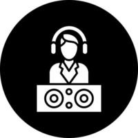 DJ vector icono estilo
