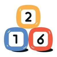 Trendy Number Blocks vector