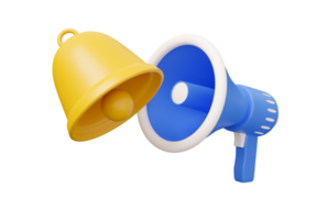 Sino megafone notificação 3d png