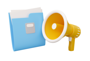 folder megaphone speaker 3d png