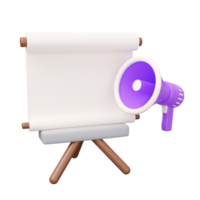 presentation board megaphone 3d png