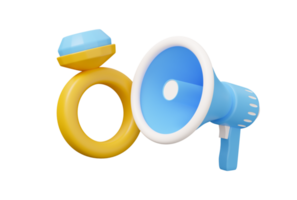 bague mégaphone orateur 3d png