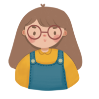 portrait de mignonne fille porter des lunettes png