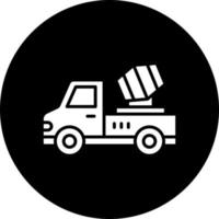 Concrete Mixer Truck Vector Icon Style