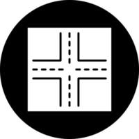 Four Way Intersection Vector Icon Style