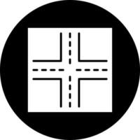 Four Way Intersection Vector Icon Style