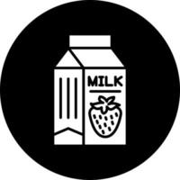 Strawberry Milk Vector Icon Style
