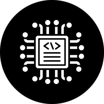 código procesador vector icono estilo