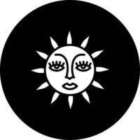 Sun with Face Vector Icon Style