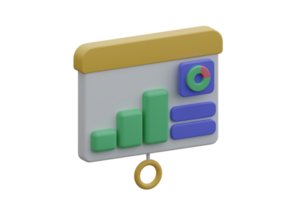 3d machen Illustration Konzept zum Analytiker Präsentation und profitabel Marketing Bericht mit Diagramme und Grafiken. png