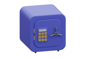 3D safe box icon with security code. 3d render illustration png