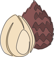 un dibujo de línea continua de salak orgánico saludable completo para la identidad del logotipo de huerto. concepto de fruitage exótico fresco de Tailandia para el icono de jardín de frutas. Ilustración de vector de diseño de dibujo de línea única moderna png