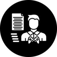 Game Script Writer Male Vector Icon Style