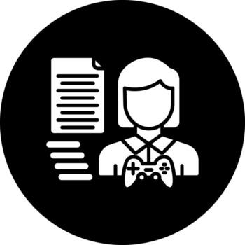 juego guión escritor femal vector icono estilo
