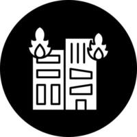 Building Fire Vector Icon Style