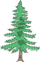 Dibujo de una sola línea de un árbol de pino exótico de belleza para el póster de decoración de pared de arte para el hogar. Planta de pinus decorativa para el logotipo del parque nacional. viajes de turismo. Ilustración de vector de diseño de dibujo de línea continua moderna png