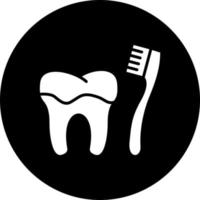 Cleaning Tooth with Brus Vector Icon Style