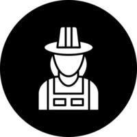 Female Farmer Vector Icon Style