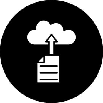 Upload File on Cloud Vector Icon Style