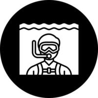 abierto agua buceo vector icono estilo