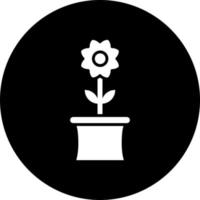 Flower Pot Vector Icon Style