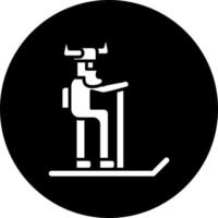 Viking Skiing Vector Icon Style