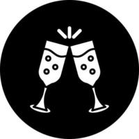 Champagne Glasses Vector Icon Style