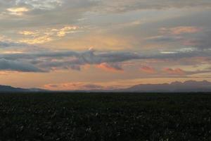 Twilight sky background. Colorful Sunset sky and cloud. vivid sky in twilight time background. photo