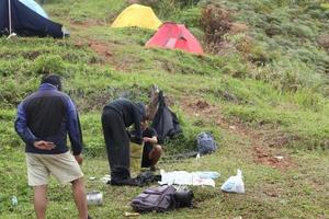 Gorontalo, 5 Feb 2023 - A group of people camping together in nature photo